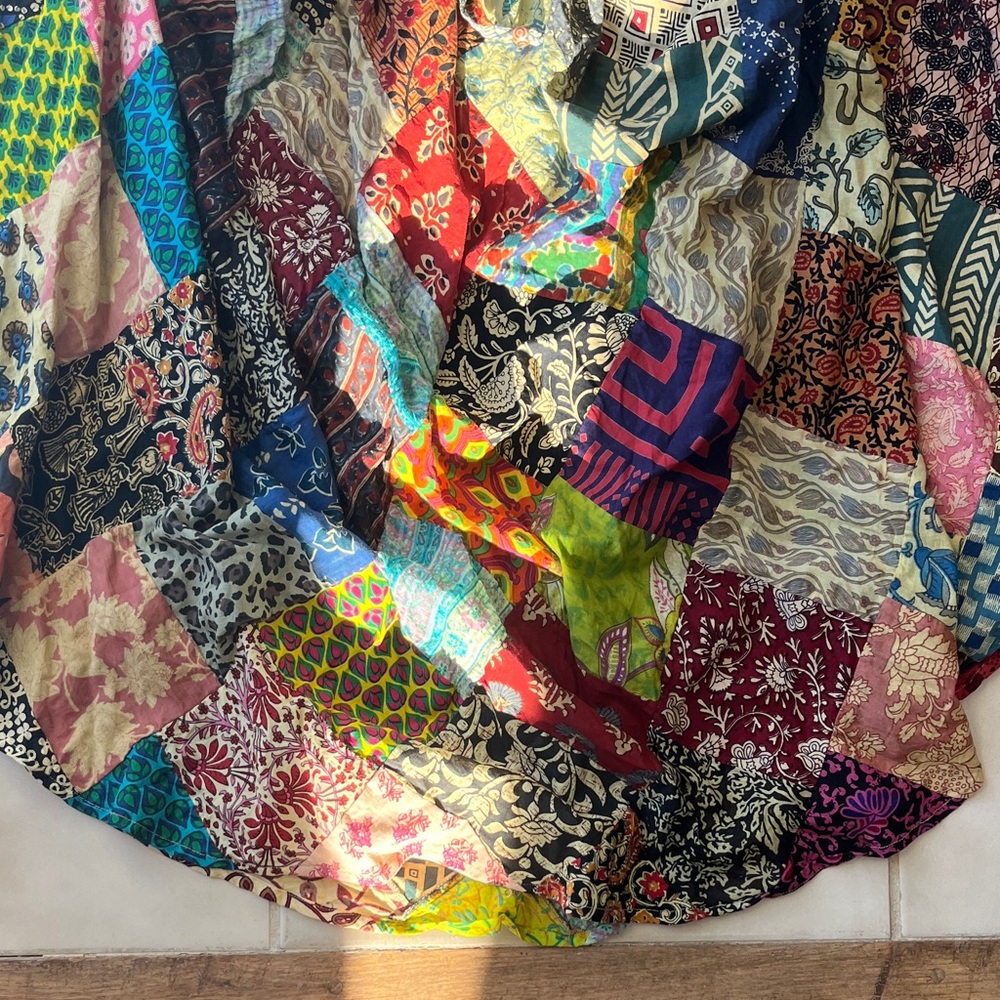 GYPSY ROSE HANDMADE Bohemian Patchwork Maxi Skirt NWT, Hippie - Picture 5 of 12